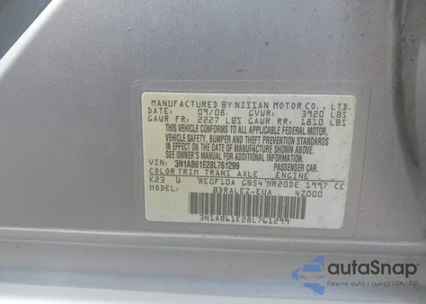 2008 Nissan Sentra 2.0S из США, поврежденный, VIN 3N1AB61E28L761299